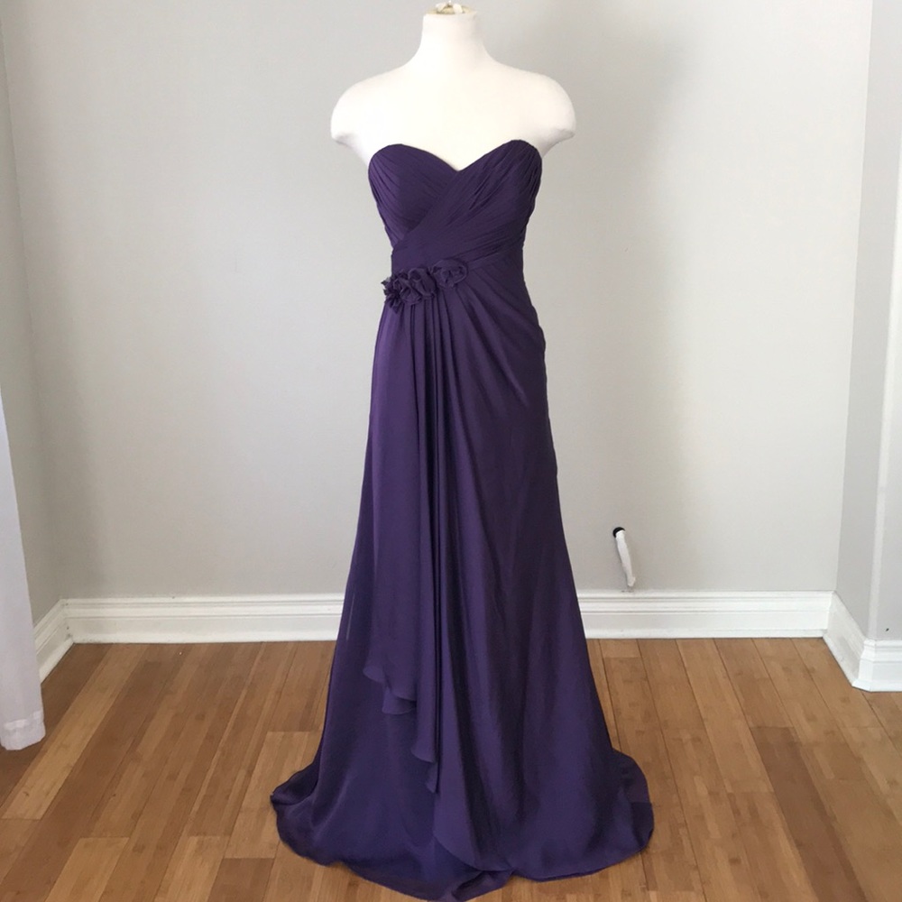 Val Stefani Deep Violet Strapless Gown -4